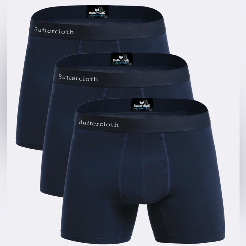 NEW IN PACKAGING - Buttercloth Men's Boxer Briefs Underwear (3pack) NAVY Sz Smll
